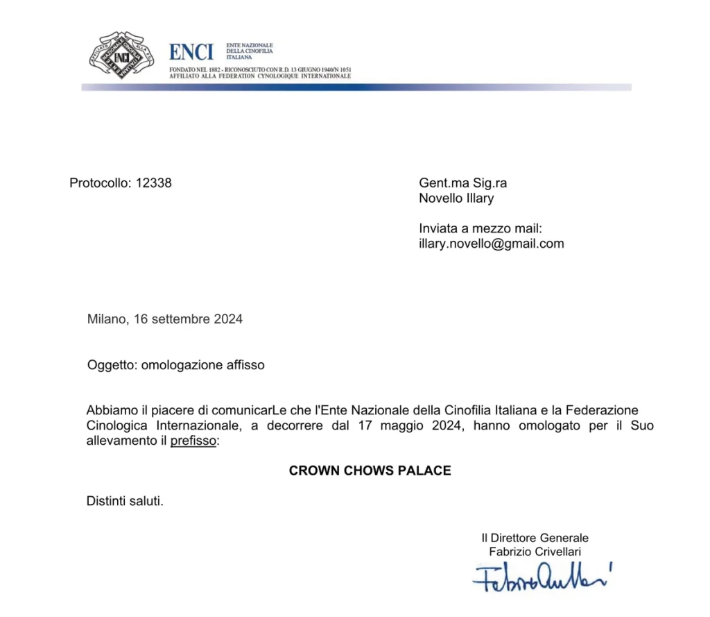 Affisso Crown Chows Palace